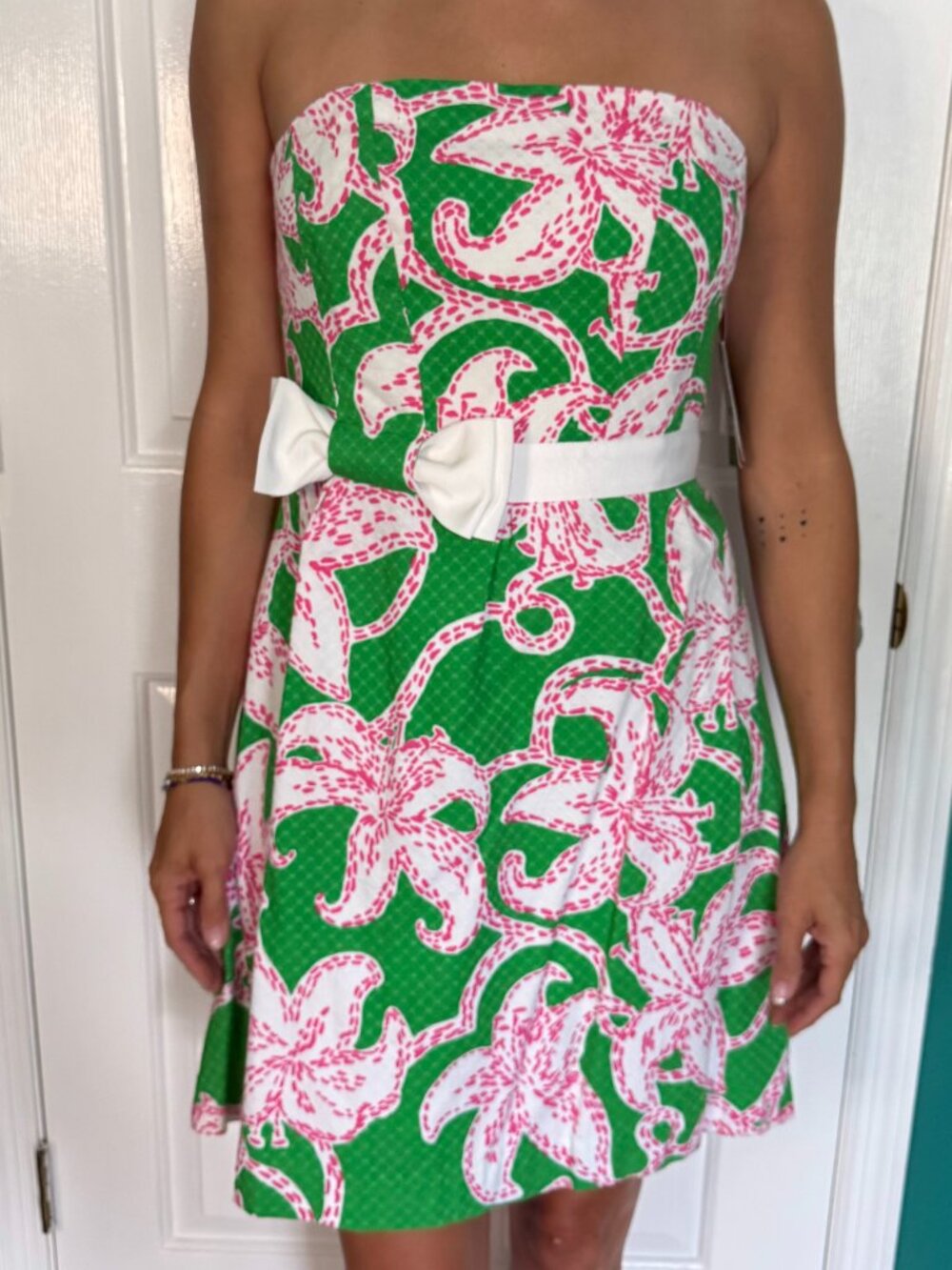 Lilly Pulitzer Amberly Dress Prep Green Pink Twinkle